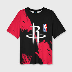 Футболка оверсайз женская Хьюстон Рокетс - брызги краски, цвет: 3D-принт