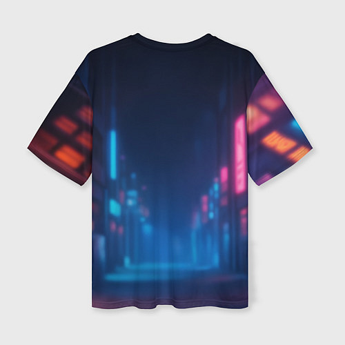 Женская футболка оверсайз LiL Peep - Неоновый аниме арт / 3D-принт – фото 2