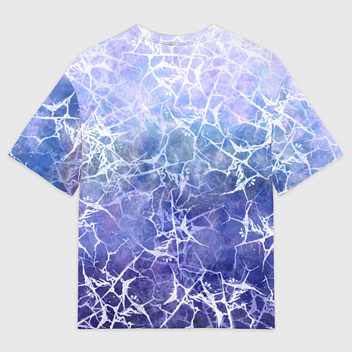 Женская футболка оверсайз Абстракция - white web on blue background / 3D-принт – фото 2
