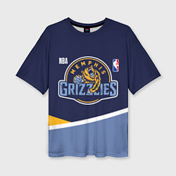 Футболка оверсайз женская Мемфис Гриззлис - линии, цвет: 3D-принт