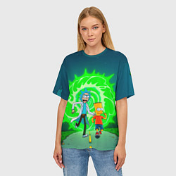 Футболка оверсайз женская Рик и Барт Симпсон, цвет: 3D-принт — фото 2