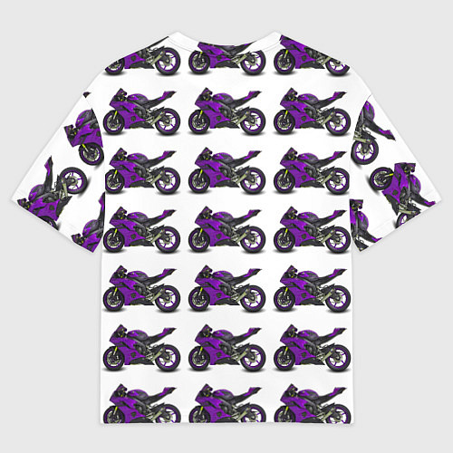 Женская футболка оверсайз Motorcycle purple / 3D-принт – фото 2
