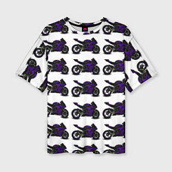 Футболка оверсайз женская The motorcycle is dark purple, цвет: 3D-принт