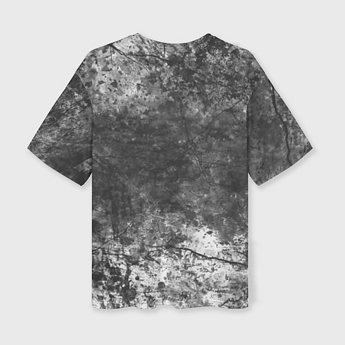 Женская футболка оверсайз Абстракция - grey and white wall with cracks / 3D-принт – фото 2