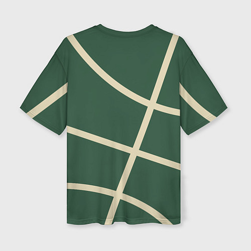 Женская футболка оверсайз Милуоки Бакс - баскетбольные линии / 3D-принт – фото 2