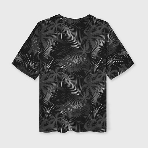 Женская футболка оверсайз Palm black and white / 3D-принт – фото 2