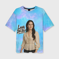 Футболка оверсайз женская Lana Del Rey в белой блузке, цвет: 3D-принт