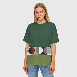 Футболка оверсайз женская Луна Малевича сосновый зеленый, цвет: 3D-принт — фото 2