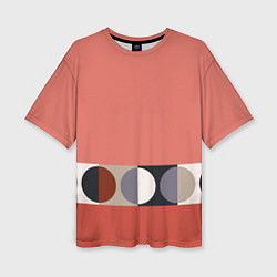 Женская футболка оверсайз Луна Малевича розовый томат