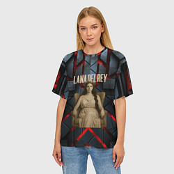 Футболка оверсайз женская Lana Del Rey в греческом стиле на троне, цвет: 3D-принт — фото 2