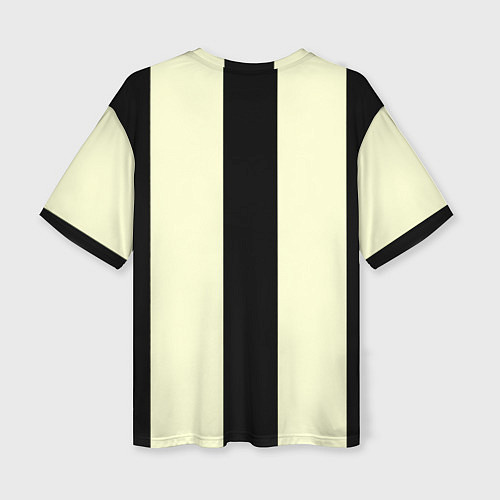 Женская футболка оверсайз Color black beige line / 3D-принт – фото 2