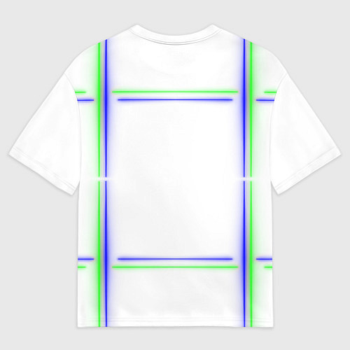 Женская футболка оверсайз Neon white green light blue / 3D-принт – фото 2