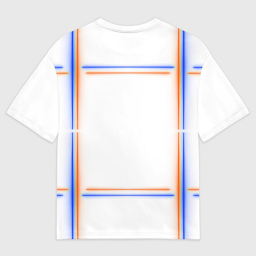 Женская футболка оверсайз Neon white orange blue / 3D-принт – фото 2