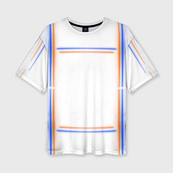 Футболка оверсайз женская Neon white orange blue, цвет: 3D-принт