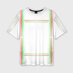 Женская футболка оверсайз Neon light green red