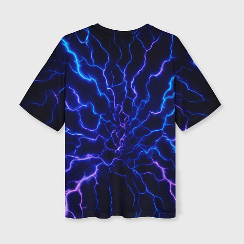 Женская футболка оверсайз Разряд молнии текстура / 3D-принт – фото 2