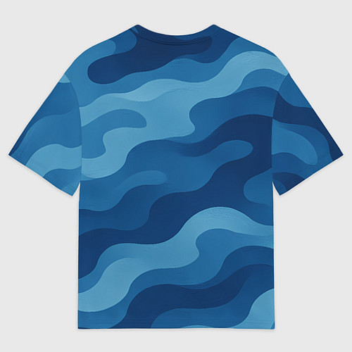 Женская футболка оверсайз ВМФ агрессивный русский волк / 3D-принт – фото 2