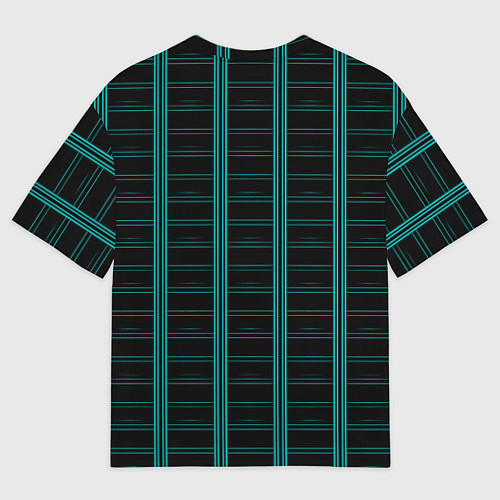 Женская футболка оверсайз Color blue dark stripe / 3D-принт – фото 2