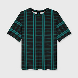 Женская футболка оверсайз Color blue dark stripe