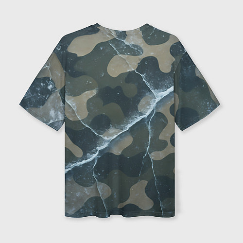 Женская футболка оверсайз Волк в ушанке - ВМФ / 3D-принт – фото 2