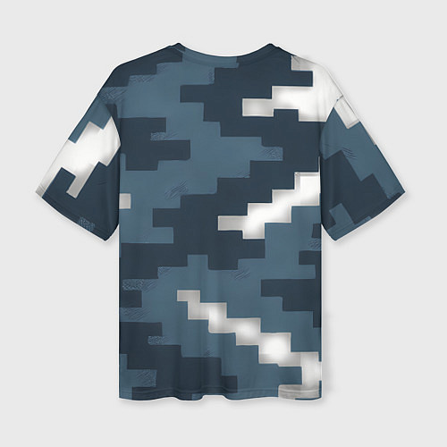 Женская футболка оверсайз Пиксельная текстура камуфляж / 3D-принт – фото 2