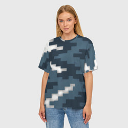 Футболка оверсайз женская Пиксельная текстура камуфляж, цвет: 3D-принт — фото 2