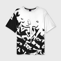 Футболка оверсайз женская Doom black crow logo, цвет: 3D-принт