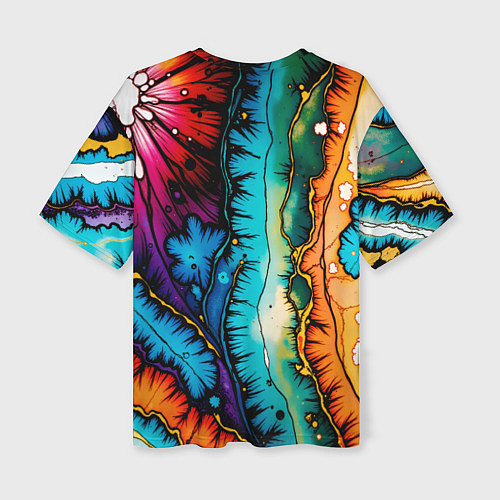 Женская футболка оверсайз Разноцветный узор / 3D-принт – фото 2