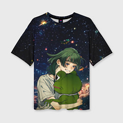 Женская футболка оверсайз МаоМао и Лягушонок Пепе - Монолог Фармацевта