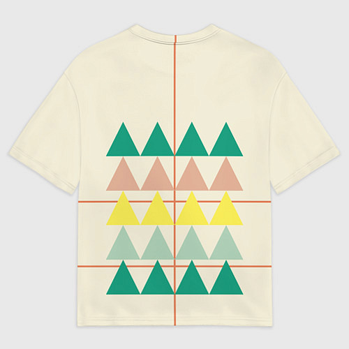 Женская футболка оверсайз Абстрактный лес - треугольники на светлом / 3D-принт – фото 2
