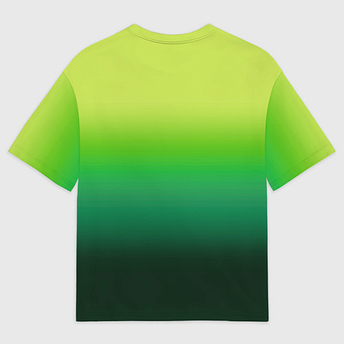 Женская футболка оверсайз Градиент укропное зеленое омбре / 3D-принт – фото 2