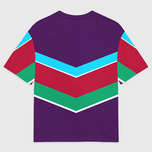 Женская футболка оверсайз Фиолетовый с полосами / 3D-принт – фото 2