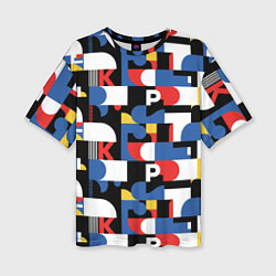 Женская футболка оверсайз Геометрия букв