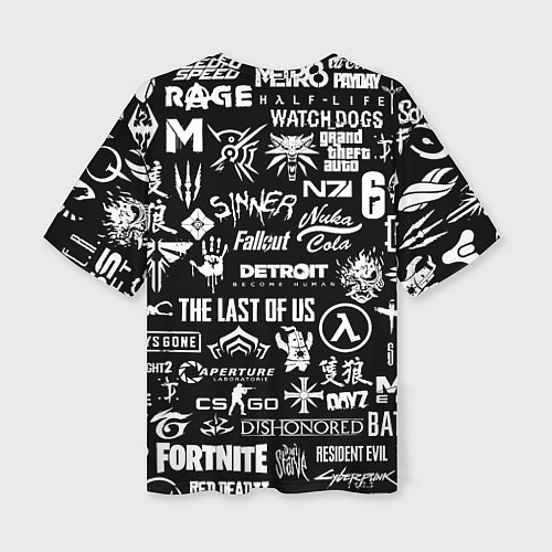 Женская футболка оверсайз Doom логотипы всех игр / 3D-принт – фото 2