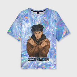 Футболка оверсайз женская XXXTentacion - скрещенные руки, цвет: 3D-принт