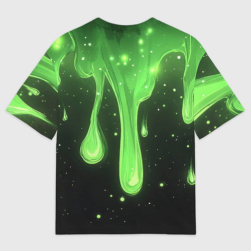 Женская футболка оверсайз XXXTentacion на фоне зеленой краски / 3D-принт – фото 2