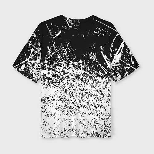 Женская футболка оверсайз Doom краски всплеск кисти / 3D-принт – фото 2