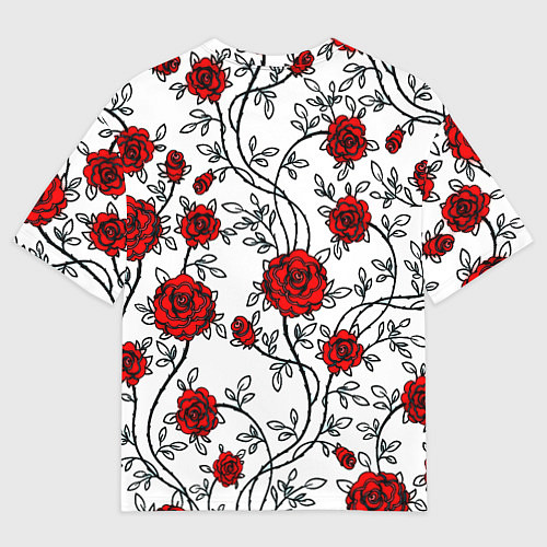 Женская футболка оверсайз Doom розы / 3D-принт – фото 2