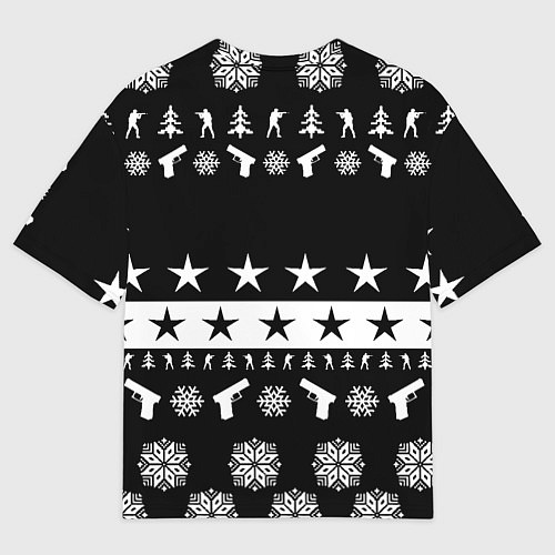 Женская футболка оверсайз Doom x csgo winter / 3D-принт – фото 2