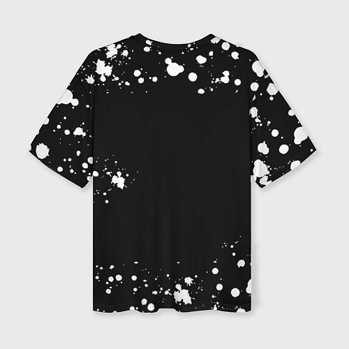 Женская футболка оверсайз Doom брызги белых красок / 3D-принт – фото 2