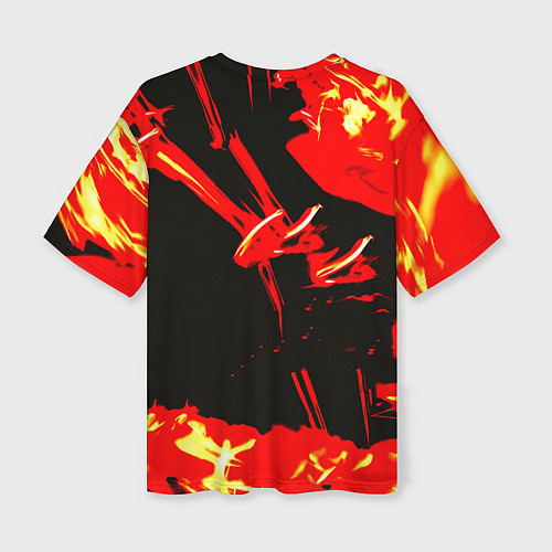 Женская футболка оверсайз Doom огненный / 3D-принт – фото 2
