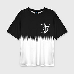 Футболка оверсайз женская Doom краски черно белый, цвет: 3D-принт