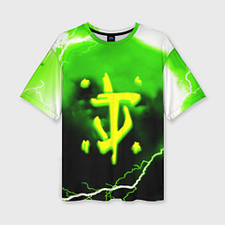 Футболка оверсайз женская Doom шторм кислотное лого, цвет: 3D-принт