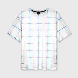 Женская футболка оверсайз Color white blue stripes