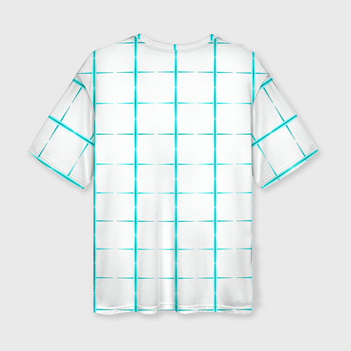 Женская футболка оверсайз Color white light blue crosses / 3D-принт – фото 2