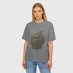 Футболка оверсайз женская Гвардия ВДВ стиль медали, цвет: 3D-принт — фото 2