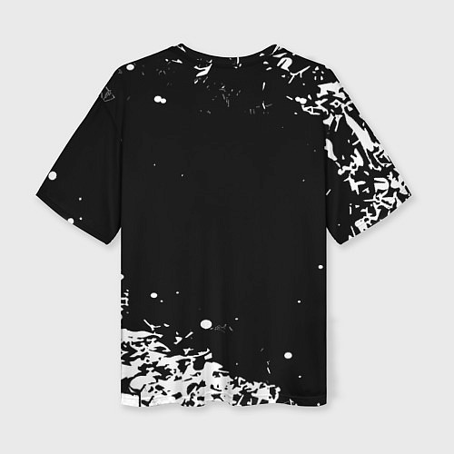 Женская футболка оверсайз Doom белый всплеск красок / 3D-принт – фото 2