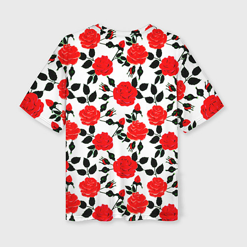 Женская футболка оверсайз Doom розы / 3D-принт – фото 2