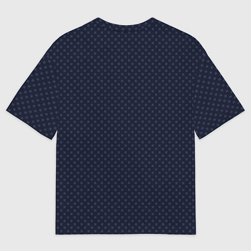 Женская футболка оверсайз Тёмный сине-фиолетовый мелкий квадрат паттерн / 3D-принт – фото 2