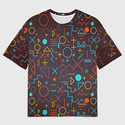 Футболка оверсайз женская Different shapes of geometry, цвет: 3D-принт